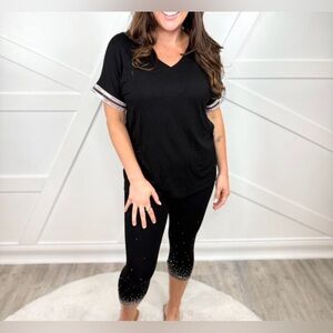 NWT Vocal V-Neck Blingy Sleeve Top.